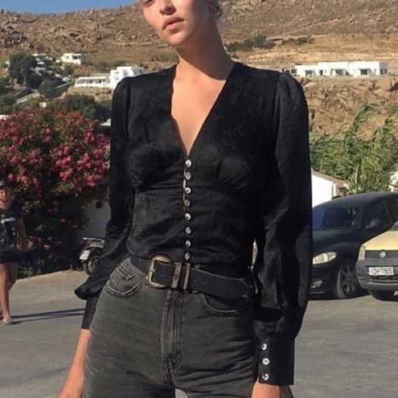 Realisation Par THE KAIA Voodoo silk jacquard blouse yin Yang 69 buttons - Picture 2 of 8